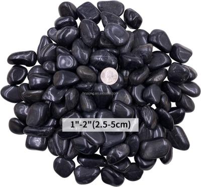 China Modern Chinese Factory Supply Cheap Black Polished Cobblestone Park Paving Landscape For Sale for sale