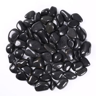 China Modern Pebbles, Black River Rock Pebble Polished Natural Black Stone Landscape Stone Landscaping Decoration Modern Architecure 7-15days for sale