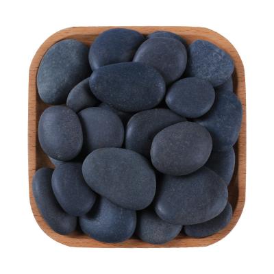 China Modern Dark Gray Delicacy Barbecue Cobble Stones Volcanic Stone for sale