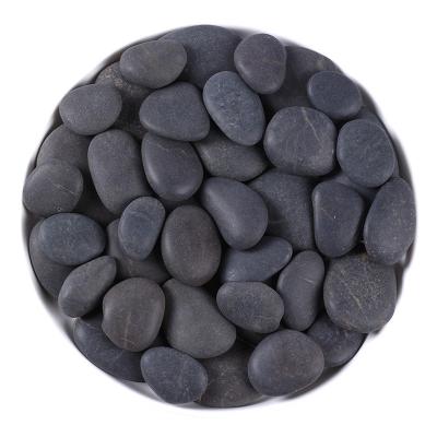 China Garden Decoration Modern Natural Black River Pebble Polished Stone for sale