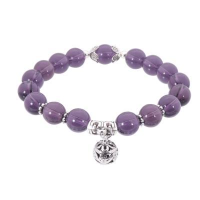 China FASHIONABLE Ballet Girl Amethyst Gem High Quality Women Wholesale Bracelets Beads Natural Stone Beaded Bracelet for sale