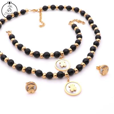 China Cute Pearl Necklace Sets Jewelry Sets Wholesale Gold Pearl Bracelet Jewelry Sets Women for sale