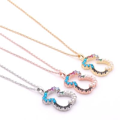 China Fashionable Hollow Copper Pendant Necklace Hot Sale Jewelry Rose Color Stainless Steel Necklace for sale