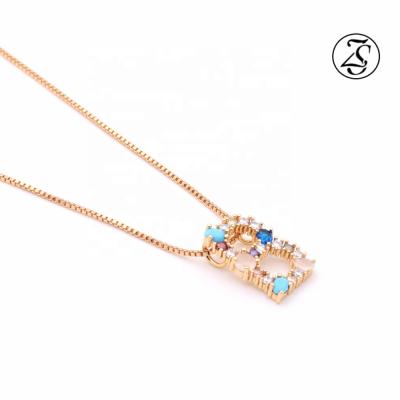 China Fashion Jewelry Mexico Rainbow Crystal Necklace Gold Necklace Letter CLASSIC Pendant for sale