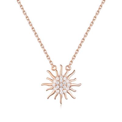 China CLASSIC Hot Sale Fashion Women Star Plated Rose Gold Sparkling Star Crystal Pendant Necklace Jewelry for sale