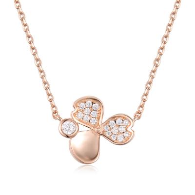 China New CLASSIC Clover Necklace Jewelry with Diamond Ring Pendant Rose Gold Necklace for sale