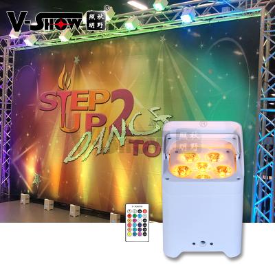 China Canada theme park shipping 10PCS+case 6x18w RGBWA+UV led battery and wireless par can led uplight remote control led uplight for sale