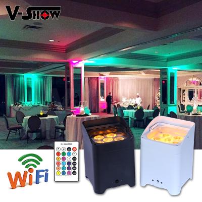 China Hotel 10pcs with case radio led uplights 6pcs 18w 6in1 RGBWA+UV led battery operated led par can for sale