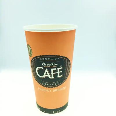 China Disposable Wholesale custom printing 16oz single wall disposable paper cups hot coffee paper cup for sale