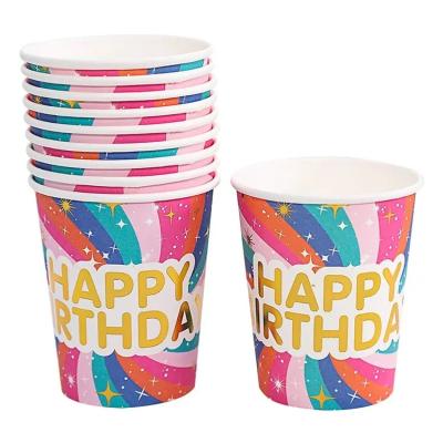 China Recyclable Colourful 8oz paper cups christmas printed coffee  paper cups for sale