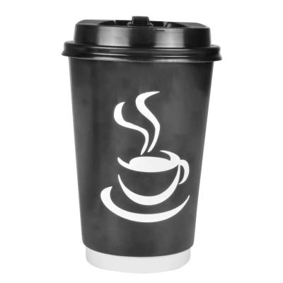 China Disposable Coffee cups double wall  8oz 12oz 16oz  paper coffee cup  with custom logo  paper lid for sale