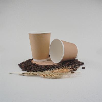 China Disposable High quality 240ml 360ml 480ml hot double wall coffee cup kraft paper cups for sale