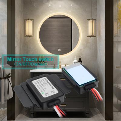 China For Mirror Light Guangwell Shine Dimmer Led Mirror Touch Switch DC 12v Glass Touch Switch for sale