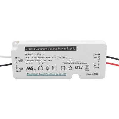 China LED Lighting AC To DC Constant Voltage 36W 12V North America Certification Ultra Thin America LED Driver for sale