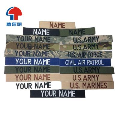 China Sustainable Manufacturer Custom Hook Fastener Embroidered Name Bands Military Hook&loop for sale