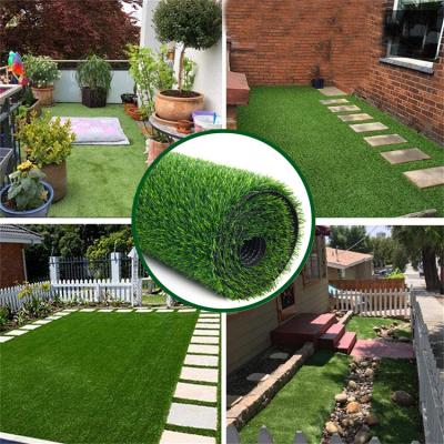 China Free Sample Graden Grass Shipping High Density Pe Long Soft Narrow Pile 4m Wide Of 25m Length Artificial Grass Tuff Mat Roll Artificial for sale