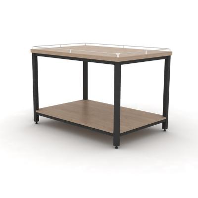 China 2 Layers Promotion Hot Popular Customized Office Supermarket Display 2 Layers Counter Table Promotion Steel&Wood for sale