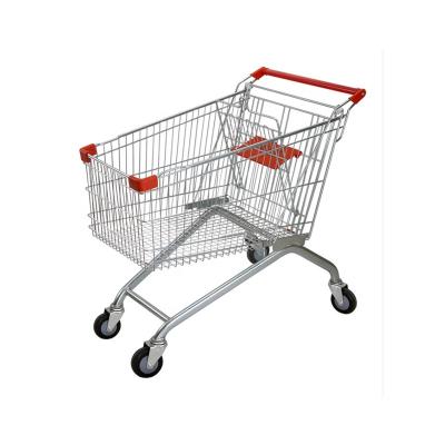 China Supermarket Rollout Trolley Silver White Light Weight Custom Shopping Trolley Shopping Trolleys With Wheels for sale