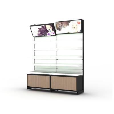 China Display Cabinets Supermarket Shop Design Display Showcase Glass Single Sided Retail Display Rack for sale