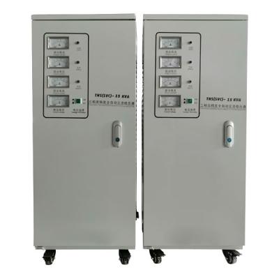 China 15KVA Three Phase Voltage Stabilizer With Pointer Meters And Copper Coils 50hz for sale