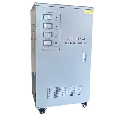 China 30KVA Three Phase Bus Bar Full Automatic Laser Power Pointer Meters Customized Voltage Regulator for sale