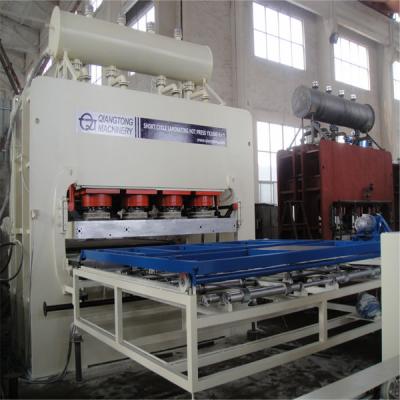 China Wood based hot press short cycle melamine laminating board hydraulic laminating machine 1220*2440mm for sale