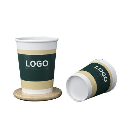 China Recyclable custom printing thickened paper cups, single-wall double-wall paper beverage cups, cheap hot and cold coffee cups wholesale for sale