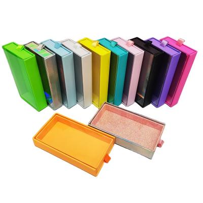 China Hot Selling Reused Materials Naked Wick Boxes Packaging Custom Mink Single Eyelash Packaging Boxes Custom Eyelash Drawer Logo Packaging for sale