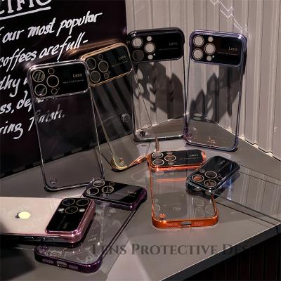 China Ultra Shockproof Frameless Hard PC Cover Shockproof Plating Bumper Phone Transparent Thin Case For Iphone 14 luxury 13 12 11 pro 14plus max for sale