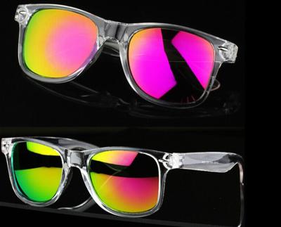 China Retro Mirror Reflective Lens Color Sunglasses Polarized Light Reflective Black Lens 400 UV Women Men New for sale