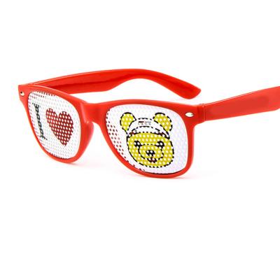 China Sports Sunglasses Customized Printing Logo Sunglasses Sticker Pinhole Plastic Lenses for sale