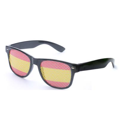 China Promotional Wholesale Flag World Cup Sports Sunglasses Sticker Pinhole Sunglasses for sale