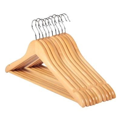 China 10pcs Modern Solid Wood Shirts Dress Drying Rack for Wooden Non-slip Hanger for sale