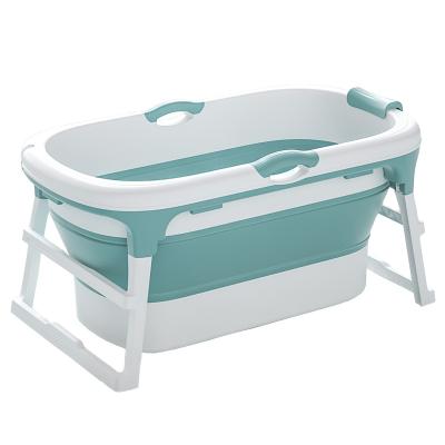 China Multifunctional Collapsible Adult Bathtub Plastic Baby Kids Anti-slip Folded Bathtub With Lid 111*62*53(22)cm for sale