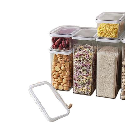 China Freshness Preservation Plastic Grain Sealed Transparent Kitchen Grain Snack Jar Storage Box Storage Bin for sale