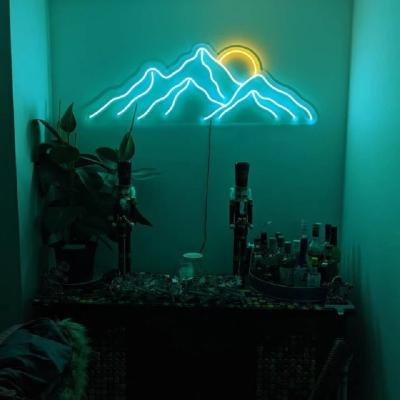 China Custom Dropshipping 5V USB LANDSCAPE Neon Light Led Mountain Sunrise Sunset Neon Sign For Home Wall Art Room Bar Decoration Decor for sale