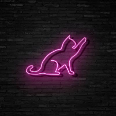 China event & Factory direct party bar wall decor cute glowing blue cool pink cats pet neon light for sale