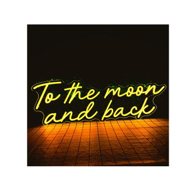 China Best Wholesale Custom Beer Club Bar Shop Logo Eco Friendly Flex Led To The Moon and Back Neon Sign Lights for sale