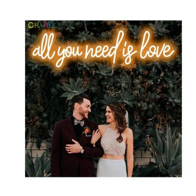 China Eco-friendly hot sale decorative led flexible neon light wedding party all you need is love neon sign for sale