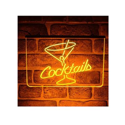 China Custom Buildings LED Neon Lamp Up Sign Display Lights Cocktails Hanging Wall Display Decor for sale