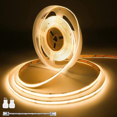 China New Popular High Brightness 24V Waterproof Soft IP20 IP65 IP67 IP68 528Leds/M Flexible Warm White Warehouse Cob Led Strip Lights for sale