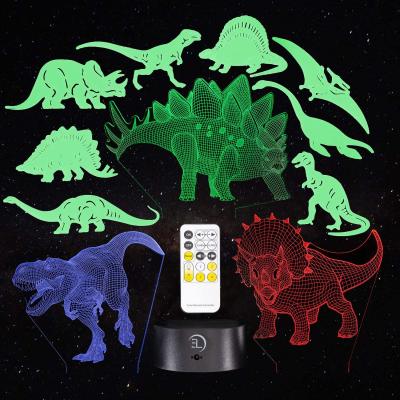 China New-designed Super Saiyan God Goku Dinosaur 3D Action Table Lamp 7 Color Changing Night Light For Boys Kids Gifts for sale