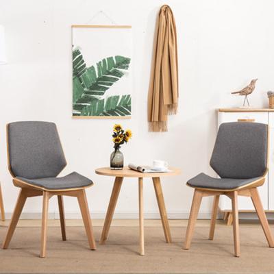 China Nordic Fashion Simple Cafe Cloth Dining Chair Solid Wood Cushion Leisure Wooden Dining Leather Chair for sale