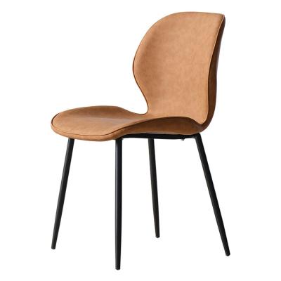 China Iron Legs Nordic Lightweight Luxury Backrest Dining Chair Modern Simple European Retro Iron Leisure Comfortable Back Chair for sale