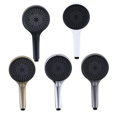 China With Custom Diverter Panel Big Shower Water Saving Chrome ABS Three-speed Knob Pressurized Handheld Shower Head for sale