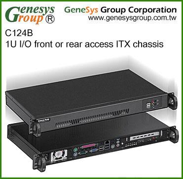 China With Fan C124B, 1U Black Mini-ITX Server Chassis, Mini-ITX Case for sale