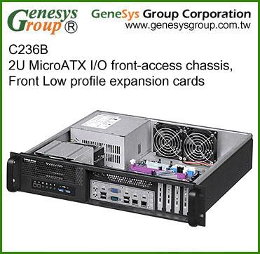 China With C236B fan, 2U MicroATX main I/O access chassis, Front Low profile expansion cards, MicroATX case for sale