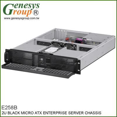 China With Fan E258B 2U BLACK ATX MICRO ENTERPRISE SERVER CHASSIS , MicroATX Case for sale