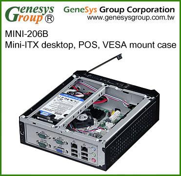 China With fan MINI-206B, BLACK MINI-ITX DESKTOP/VESA CHASSIS, mini-itx case for sale