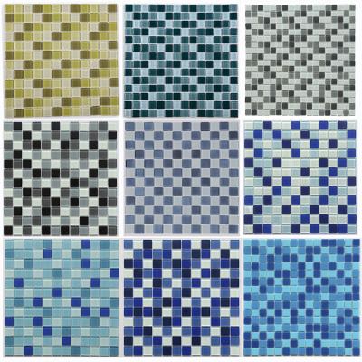 China Hot Sale New Fashion Europe Moonight Square Brown Glossy Glass Mosaic For Swimming Pool for sale